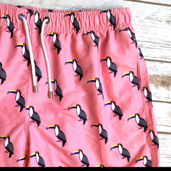 🆕Franks Australia | Pink Toucan Print Mens Swim Trunks Swimsuit Size Large - Picture 3 of 5